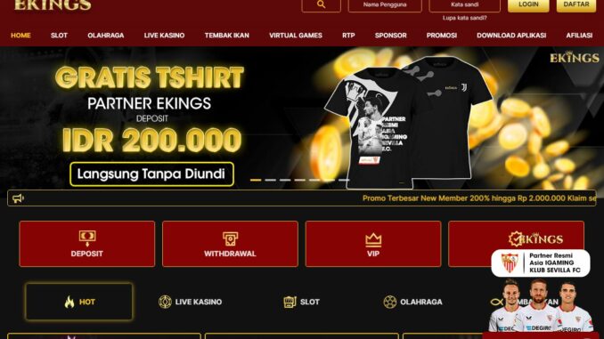 EKINGS BONUS DEPOSIT THR 130% SEMUA MEMBER EKINGS BONUS DEPOSIT THR 130% SEMUA MEMBER