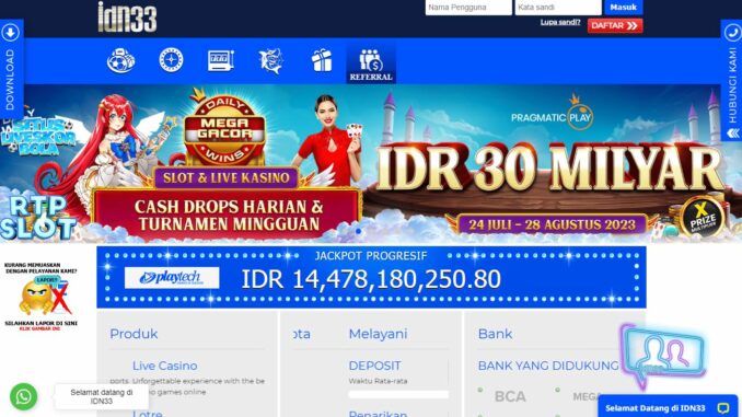 IDN33 BONUS SLOT 150% NEW MEMBER IDN33 BONUS SLOT 150% NEW MEMBER