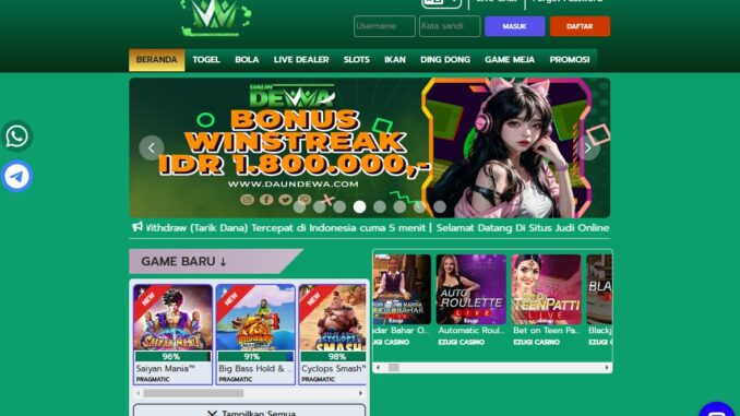 DAUNDEWA Freebet Gratis Rp 10.000 Tanpa Deposit