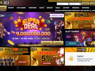 JAVA303 BONUS SLOT MEMBER BARU 100%