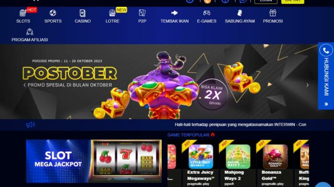 INTERWIN BONUS SLOT MEMBER BARU 100% INTERWIN BONUS SLOT MEMBER BARU 100%